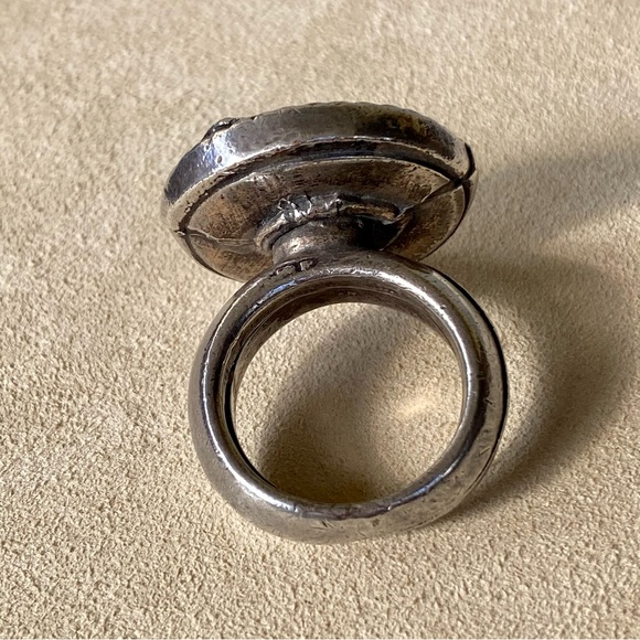 Philippe Audibert Paris Silver Tone Bold Logo Statement Ring - Picture 6 of 8